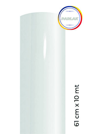 Parlak Beyaz Yapışkanlı Kaplama Folyosu 61 CM  X 10 MT