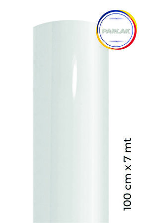 Parlak Beyaz Yapışkanlı Kaplama Folyosu 100 CM  X 7 MT