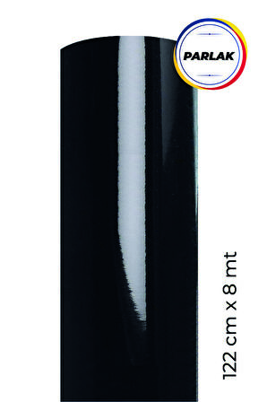 Parlak Siyah Yapışkanlı Kaplama Folyosu 122 CM X 8 MT