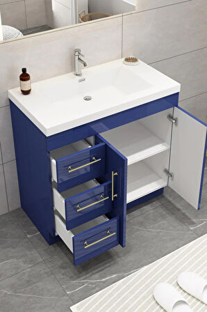 Parlak Lacivert Yapışkanlı Kaplama Folyosu 122 CM X 10 MT