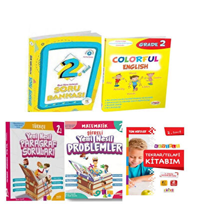 2.Sınıf Konu Anlatımlı Soru Bankası +Paragraf Ve Problemler Kitabı+Colorful English+ Telafi Kitabım