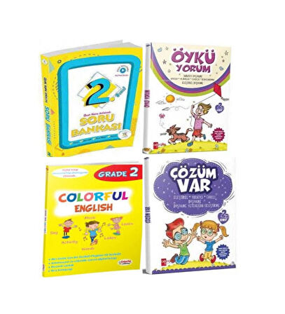 2.Sınıf Konu Anlatımlı Soru Bankası+ Colorful English 2 Ve Öykü Yorum+Çözüm Var