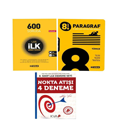8. Sınıf 600 Soruda Lgs İlk Dönem Tekrarı Ve Türkçe Paragraf Soru Bankası+LGS Nokta Atışı 4 Deneme