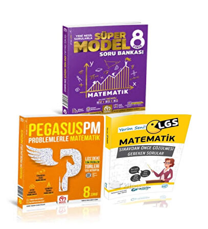 8. Sınıf Matematik Süper Model Soru Bankası +Pegasus Problemler Ve  Lgs Yerim Seni Matematik