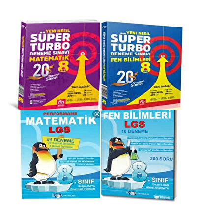 8. Sınıf Matematik+Fen Bilimleri  Süper Turbo Deneme Seti Ve Branş Denemeleri Seti