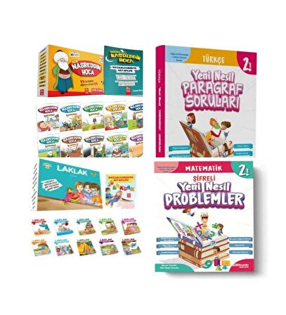 2. Sınıf Laklak Hikaye Serisi+Bizim Nasreddin Hoca Hikaye Ve Yeni Nesil Paragraf+ Matematik Soruları