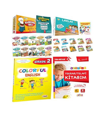 2. Sınıf Laklak Hikaye Serisi+Bizim Nasreddin Hoca + Colorful English 2 Ve Tekrar Telafi Kitabım