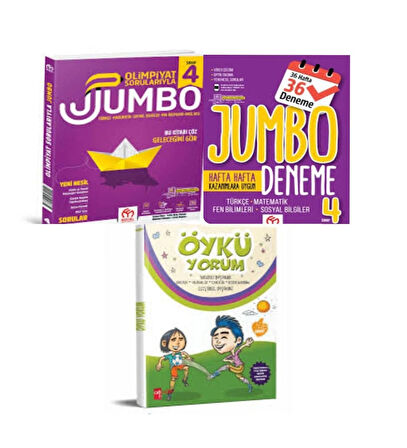 4.Sınıf Olimpiyat Sorularıyla Jumbo Soru Bankası+Tüm Dersler Deneme  Ve Öykü Yorum
