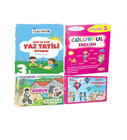 3. Sınıf Gün Ve Gün Yaz Tatili Kitabım+Sınıf Arkadaşları Hikaye + Doruk ile Kuyruk Ve Colorful Englısh Grade 3
