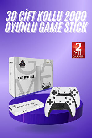 3D 4K HD 2.4G Game Stick 4K Ultra Hd Oyun Konsolu Çift Kollu
