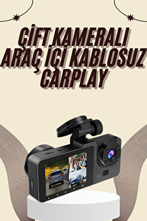 Gece Görüşlü DVR 3 Lensli Araç İçi Sürüş Kamerası Video Kaydedici