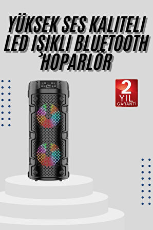 Bluetooth Hoparlör Büyük Boy Ses Bombası Fm Radyolu