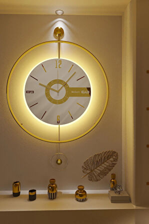 Timelles Elit Three-büyük Boy(50X75CM)-(PİLLİ LED SİSTEMİ) , Modern Dekoratif Metal Duvar Saati