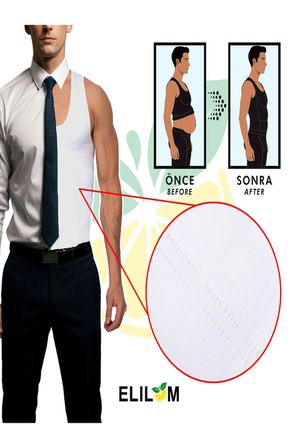 Beyaz Erkek Korse Shapewear Atlet Göbek Ve Göğüs Toparlayıcı Dik Duruş Sıkılaştırıcı Fit