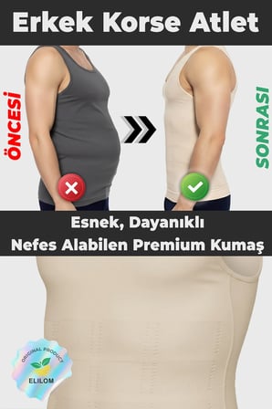 Erkek Korse Atlet 3’lü Paket – Bel, Göğüs ve Göbek Toparlayıcı, Destekleyici ve Sıkılaştırıcı BEYAZ