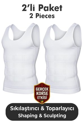 Erkek Korse Atlet 2’li Paket – Bel, Göğüs ve Göbek Toparlayıcı, Destekleyici ve Sıkılaştırıcı BEYAZ