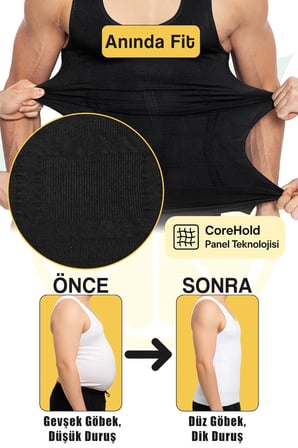 Korse Atlet Erkek – Jinekomasti Desteği, Göbek Toparlayıcı, Duruş Destekleyici | Elilom YUKKA