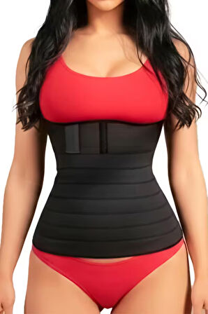 Waist Wrap Kum Saati Etkili Bel Korse Ayarlanabilir Dolamalı Toparlayıcı Sıkılaştırıcı Bel Bandı Siyah - Unisex