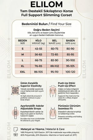 Askılı Tam Boy Paçalı Korse – Göğüs, Bel, Kalça ve Bacak Toparlayıcı, Göbek Şekillendirici