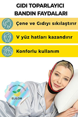 Yüz Korsesi Çene Boyun Bandı, Horlama Önleyici ve Gıdı Toparlayıcı Maske, Unisex — ELİLOM