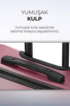 Polo&Sky Elmas Model Gül Kurusu Renk Kabin Boy Valiz