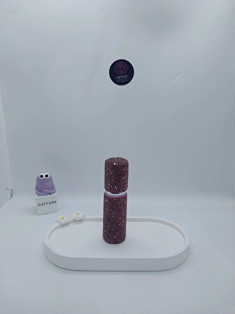 Parıldayan Elmas İşlemeli Mini Doldurulabilir Parfüm Şişesi 10 ML (Mor)