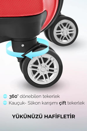 Polo&Sky Elmas Model Kırmızı Renk Büyük Boy Valiz