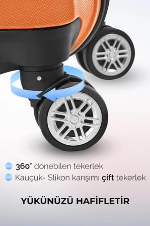 Polo&Sky Elmas Model Turuncu Renk Büyük Boy Valiz