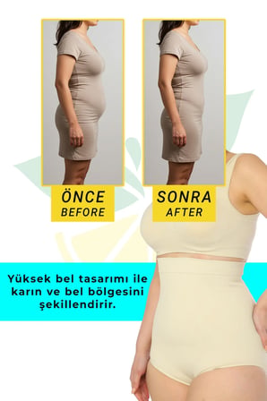 Meri Slip Yüksek Bel Korse Shapewear Push Up Etkili Göbek Alt ve Üst Düzleştirici