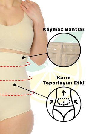 Meri Slip Yüksek Bel Korse Shapewear Push Up Etkili Göbek Alt ve Üst Düzleştirici