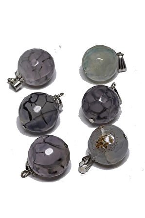 Sertifikalı Doğal Çizgili Akik Taşı Kolye