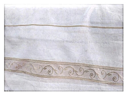 Taç keten tül perde-1/2 pile (seyrek pile)