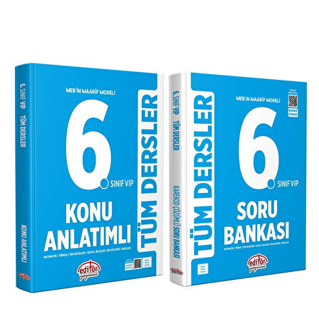 Editör Yayınları 6.Sınıf VİP Tüm Dersler Konu ve Soru Seti 2 Kitap