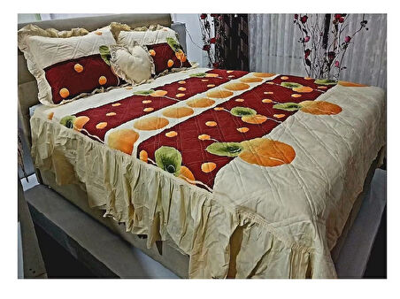 TAÇ Kristal EMPRİME YATAK ÖRTÜSÜ-BORDO V3-ÇİFT KİŞİLİK