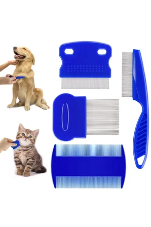 4'lü Bit Evcil Hayvan Tarak Seti Kedi Köpek Bit Tarak Seti Pire Tarağı
