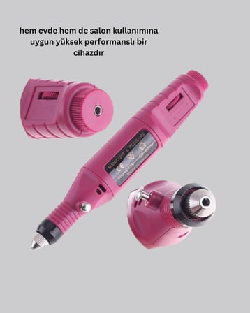 Profesyonel Tırnak Matkap Makinesi – USB Şarjlı Ayarlanabilir Hız Düşük Tit