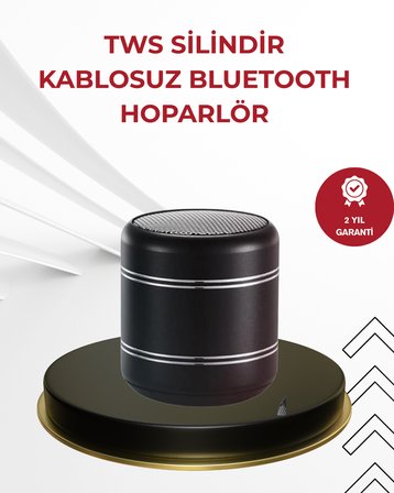 Kompakt Silindir Metal Bluetooth Hoparlör 400 mAh Uzun Pil TWS Destekli
