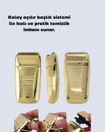 Altın Kaplama Kablolu Erkek Tıraş Makinesi Favori Aparatlı