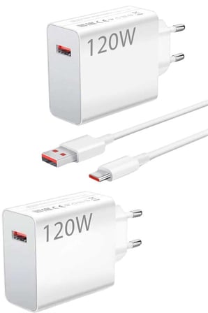 120 Watt Turbo Hızlı Şarj Aleti Seti Hızlı Şarj Adaptörü Beyaz