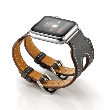Ally Apple Watch 7-8 41mm 6-5-4 40mm Çift Kayış Kordon Kayış 3-2-1 38mm-(5775)