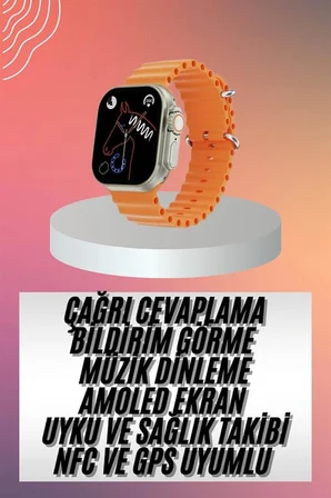 Akıllı Saat Ultra Android & İOS Uyumlu Arama Bildirim Özellikli