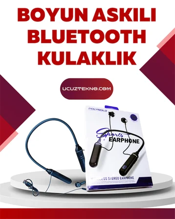 Polygold PG-100 Bluetooth Kulaklık – Ergonomik Boyun Bantlı Tasarım Net Ses ve 