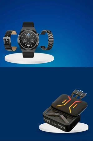 Dijital Göstergeli Bluetooth Kulaklık ve Bildirim Görebilen Akıllı Saat Alarm v