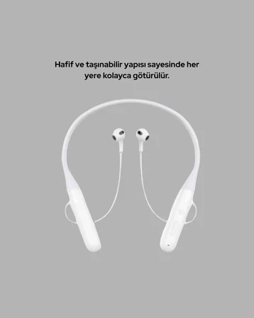 100 Saat Pil Ömrü Boyun Askılı Bluetooth Kablosuz Kulaklık