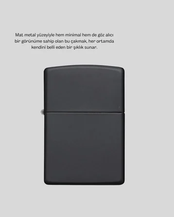 Metal Gövdeli Tasarım Çakmak Mat Yüzeyli ve Ergonomik Tutma Özellikli