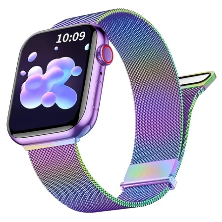 Ally Apple Watch 7-8 45mm 6-5-4 44mm Kayış Kordon Metal Milano Loop 3-2-1 42mm-(57