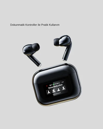 Bluetooth 5.3 ANC Kablosuz Kulaklık – Dokunmatik Kontrol Dijital Ekran ve Uzun Pi