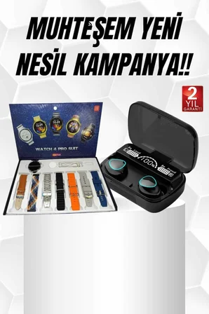 Ucuz Kaliteli Yeni Nesil 7 Kordonlu Akıllı Saat ve Kablosuz Bluetooth Kulaklık AN
