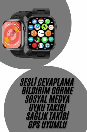 Yeni Nesil Akıllı Saat Çağrı Cevaplama Müzik Dinleme Plastik Kordon Mesaj Bild