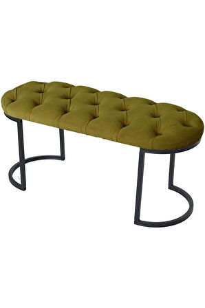 Elisse Hardal Puf Metal Ayaklı Kapitoneli Model Oval Bench